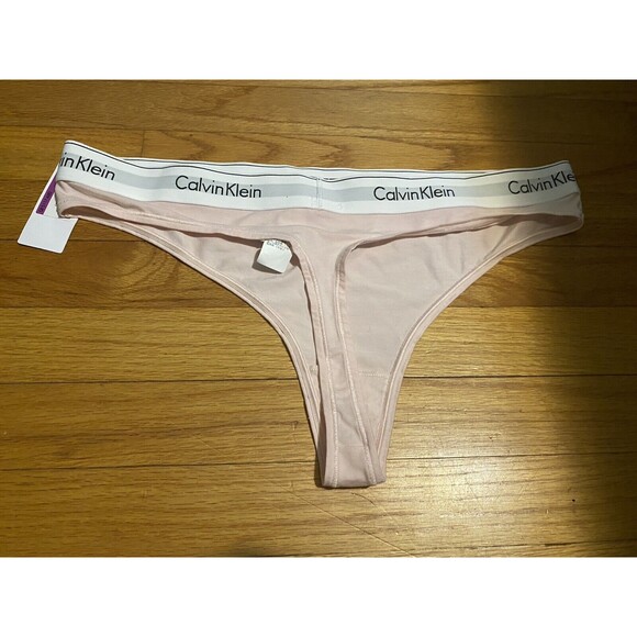 CALVIN KLEIN Modern Cotton LIGHT PINK Thong Panty NWOT Womens Plus 2X QF5117 - Picture 2 of 2